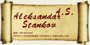 Aleksandar Stankov vizit kartica